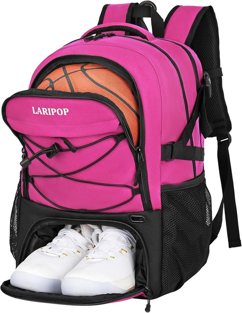 LARIPOP Basketball Backpack, Large Sports Bag with Ball Holder & Shoes Compartment, Basketball Bag for Soccer,Volleyball, - Image 1